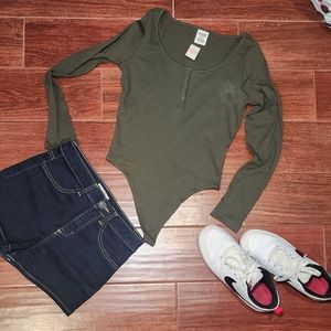 Pink Victoria secret Thong Bodysuit